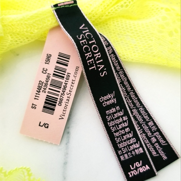 Victoria's Secret Very Sexy Lace Cheeky Panty Neon Logo Waistband Cutouts NWT - Picture 7 of 12